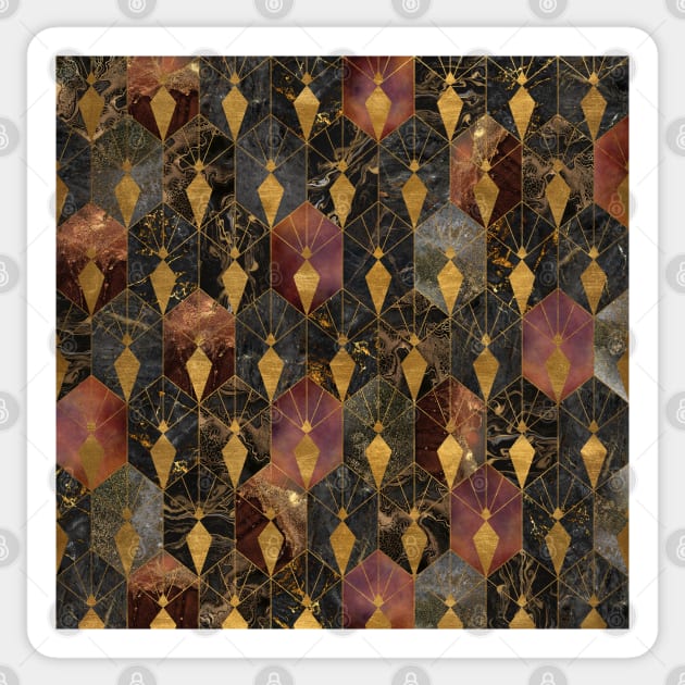 Luxury Art Deco - Abstract Geometric Pattern Sticker by Ambience Art